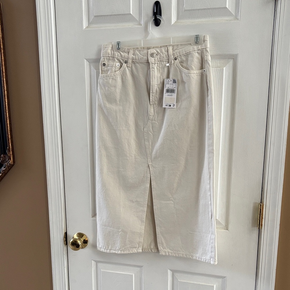 Mango Off-White Midi Skirt New with tags